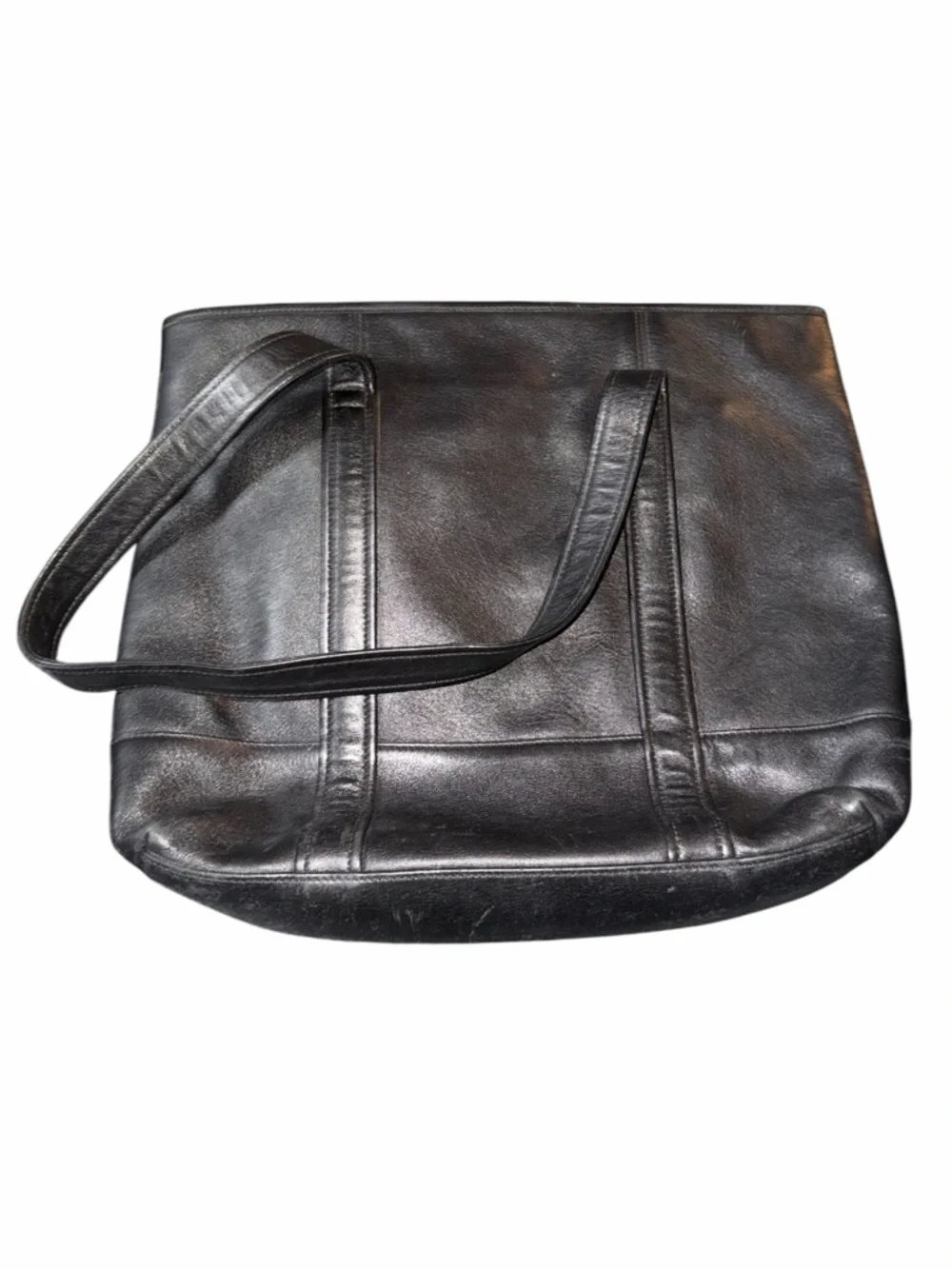 Coach Hampton Tote Bag in Black Leather, Vintage E2S-6509 - Picture 2 of 6